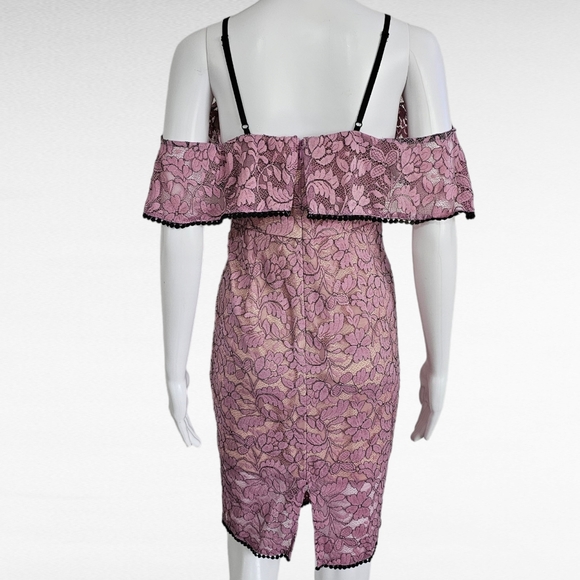 ASOS Pink Lace Midi Dress - Picture 5 of 8